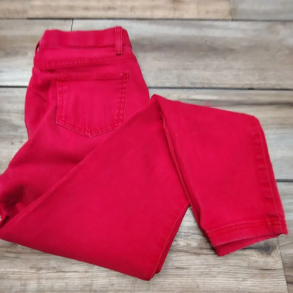 Energie Pop Up Skinny Jeans Women's 28x28 Red Stretch Denim Y2K Low Rise Y2K